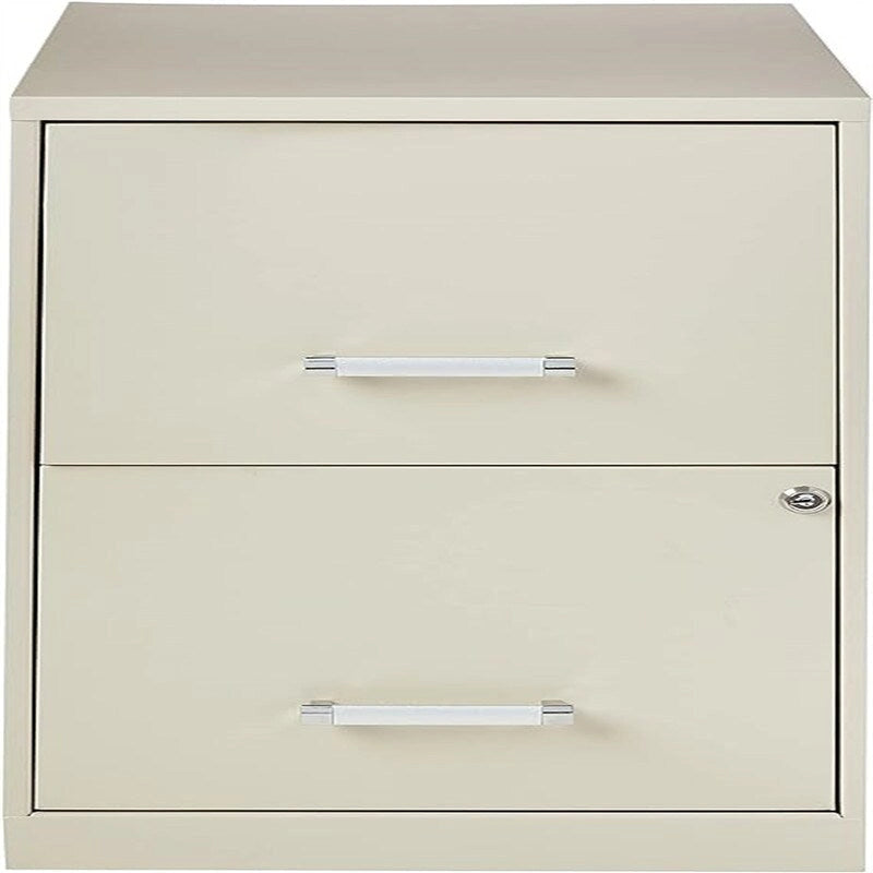 Classeur vertical 2 tiroirs en acier noir/blanc avec serrure – Simple