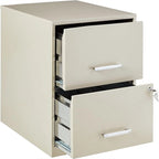 Classeur vertical 2 tiroirs en acier noir/blanc avec serrure – Simple