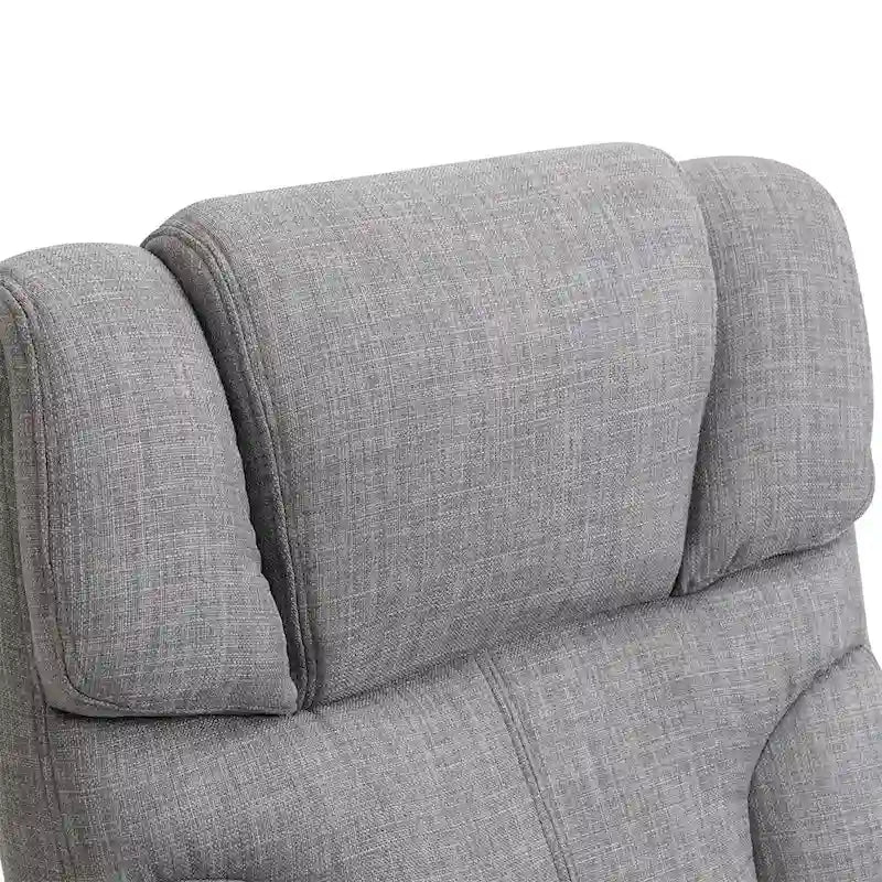 Fauteuil de bureau ergonomique grand et large en tissu effet lin gris avec siège large et fonction d'inclinaison – 1 personne