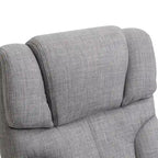 Fauteuil de bureau ergonomique grand et large en tissu effet lin gris avec siège large et fonction d'inclinaison – 1 personne