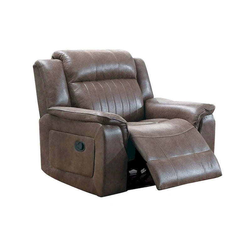 Fauteuil inclinable électrique en cuir brun avec languette – 1 place