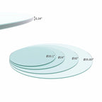 Dessus de table rond en verre trempé transparent – 36 po de diamètre, 1/4 po d'épaisseur, bord poli plat