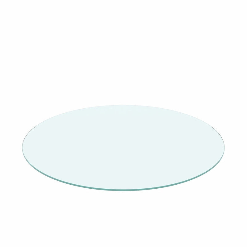 Dessus de table rond en verre trempé transparent – 36 po de diamètre, 1/4 po d'épaisseur, bord poli plat