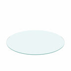 Dessus de table rond en verre trempé transparent – 36 po de diamètre, 1/4 po d'épaisseur, bord poli plat