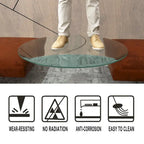 Dessus de table rond en verre trempé transparent – 36 po de diamètre, 1/4 po d'épaisseur, bord poli plat