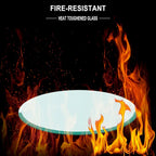 Dessus de table rond en verre trempé transparent – 36 po de diamètre, 1/4 po d'épaisseur, bord poli plat