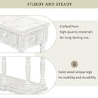 Console en noir antique/bleu marine/blanc antique avec 4 tiroirs et étagère inférieure – Unité simple