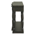 Console en noir antique/bleu marine/blanc antique avec 4 tiroirs et étagère inférieure – Unité simple