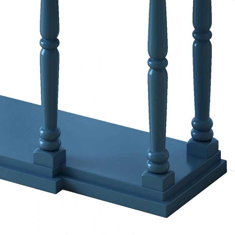 Console en noir antique/bleu marine/blanc antique avec 4 tiroirs et étagère inférieure – Unité simple