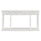 Console en noir antique/bleu marine/blanc antique avec 4 tiroirs et étagère inférieure – Unité simple