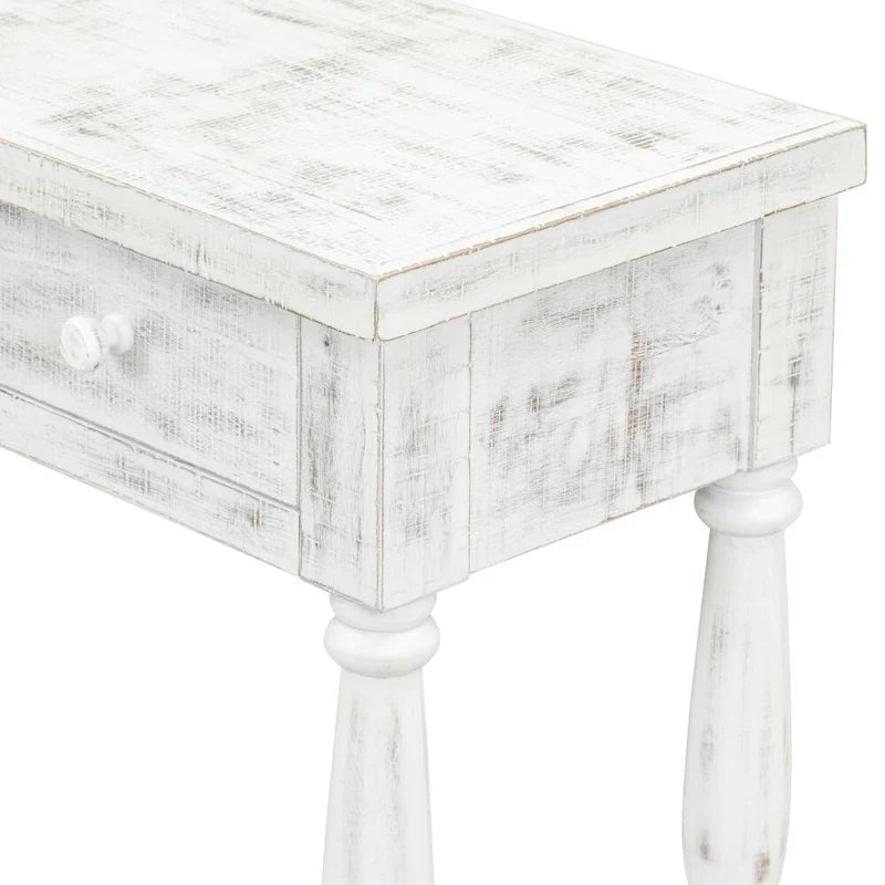 Console en noir antique/bleu marine/blanc antique avec 4 tiroirs et étagère inférieure – Unité simple