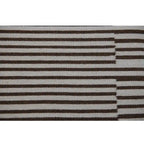 Table basse pouf capitonnée en laine kilim marron et crème – Multi-usage