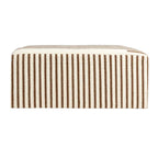 Table basse pouf capitonnée en laine kilim marron et crème – Multi-usage