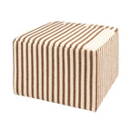 Table basse pouf capitonnée en laine kilim marron et crème – Multi-usage