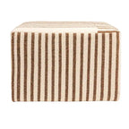Table basse pouf capitonnée en laine kilim marron et crème – Multi-usage