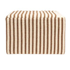 Table basse pouf capitonnée en laine kilim marron et crème – Multi-usage