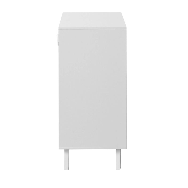 Meuble de Rangement avec 2 Portes Vitrées et Étagère Réglable – Blanc, Unitaire