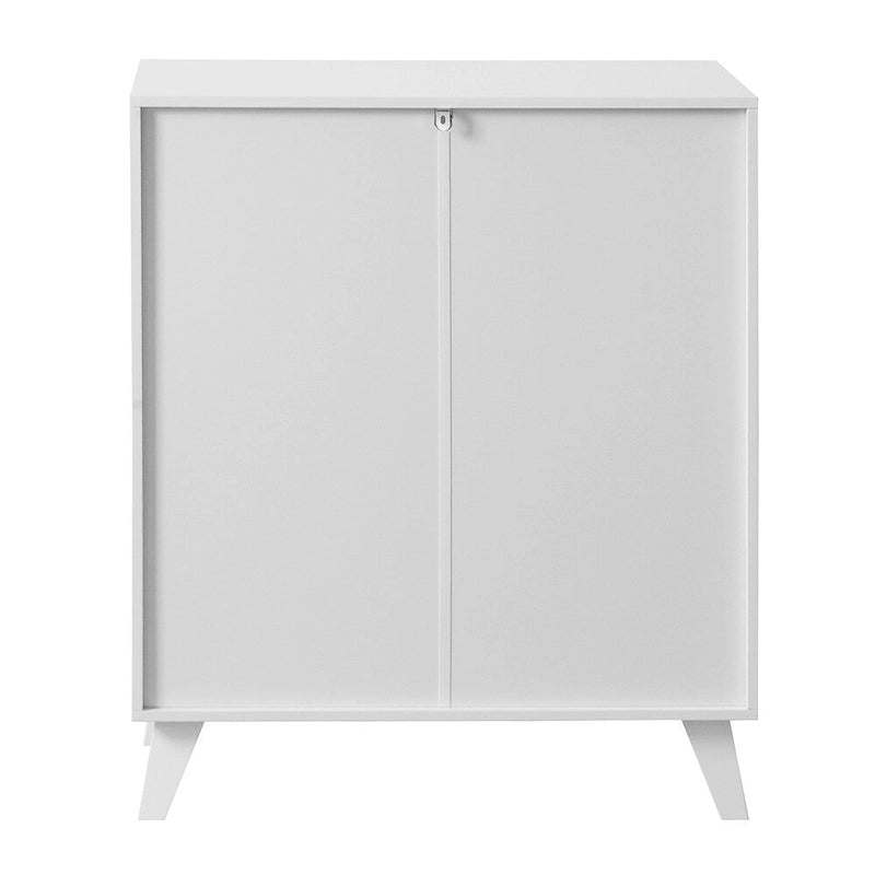 Meuble de Rangement avec 2 Portes Vitrées et Étagère Réglable – Blanc, Unitaire