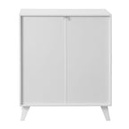 Meuble de Rangement avec 2 Portes Vitrées et Étagère Réglable – Blanc, Unitaire