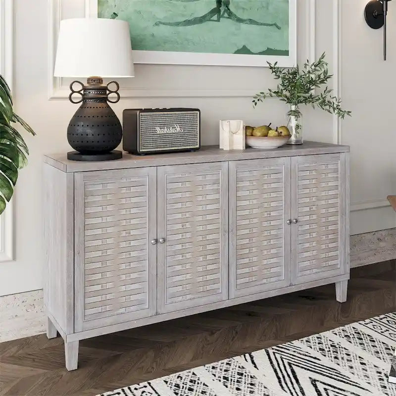Bahut buffet 4 portes – Bois naturel lavé, simple