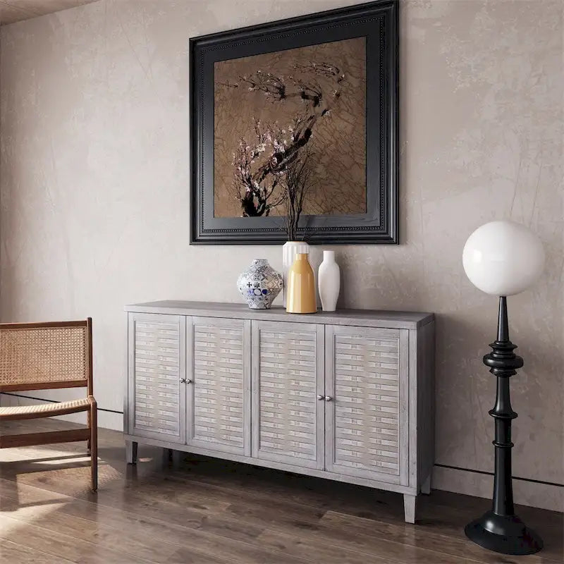 Bahut buffet 4 portes – Bois naturel lavé, simple