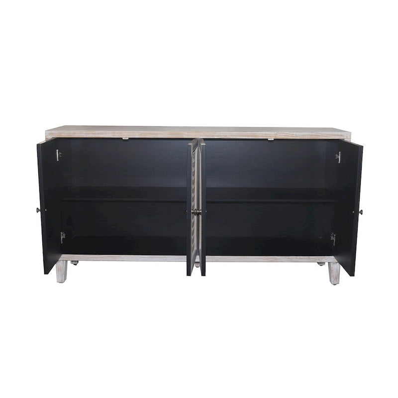 Bahut buffet 4 portes – Bois naturel lavé, simple