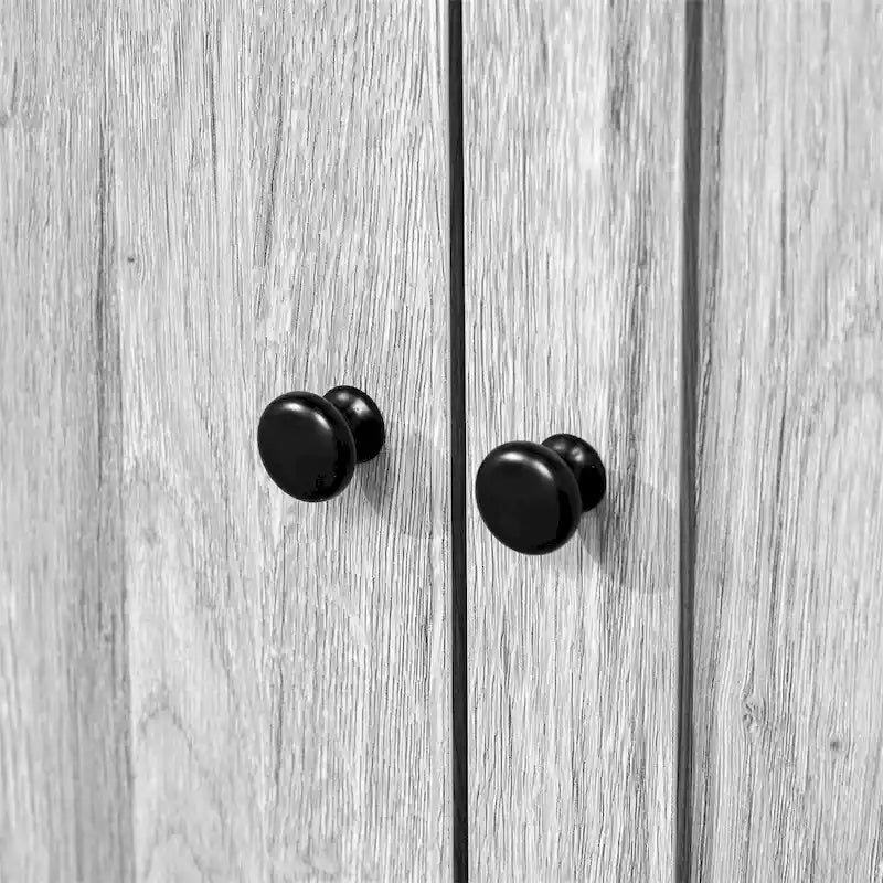 Bahut de cuisine avec surmeuble et portes vitrées – Gris, simple