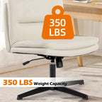 Chaise de bureau sans accoudoirs en similicuir blanc avec fonction bascule et base en métal – 1 personne