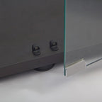 Vitrine à 2 portes en verre trempé, blanc/noir, avec 2 étagères réglables – Simple