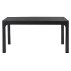 Table de salle à manger rectangulaire en bois d'acajou noir / blanc / naturel – Jusqu'à 8 personnes