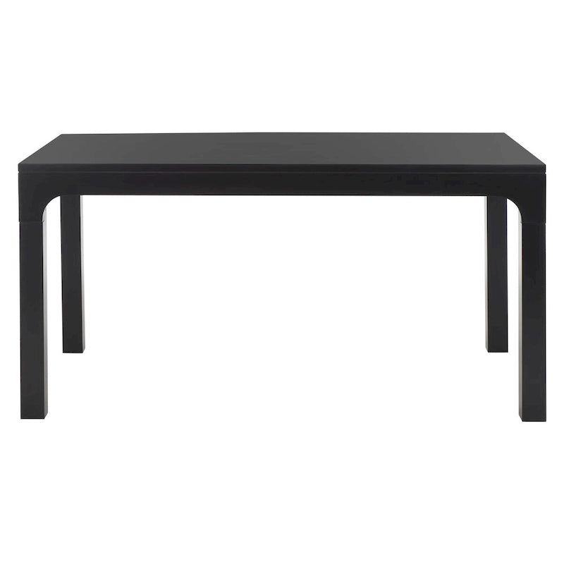 Table de salle à manger rectangulaire en bois d'acajou noir / blanc / naturel – Jusqu'à 8 personnes