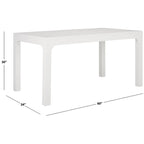 Table de salle à manger rectangulaire en bois d'acajou noir / blanc / naturel – Jusqu'à 8 personnes